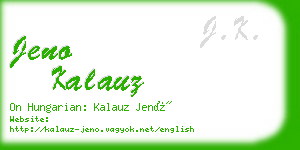 jeno kalauz business card